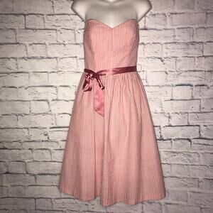 Pink White Stripe Betsey Johnson Off Shoulder Dress